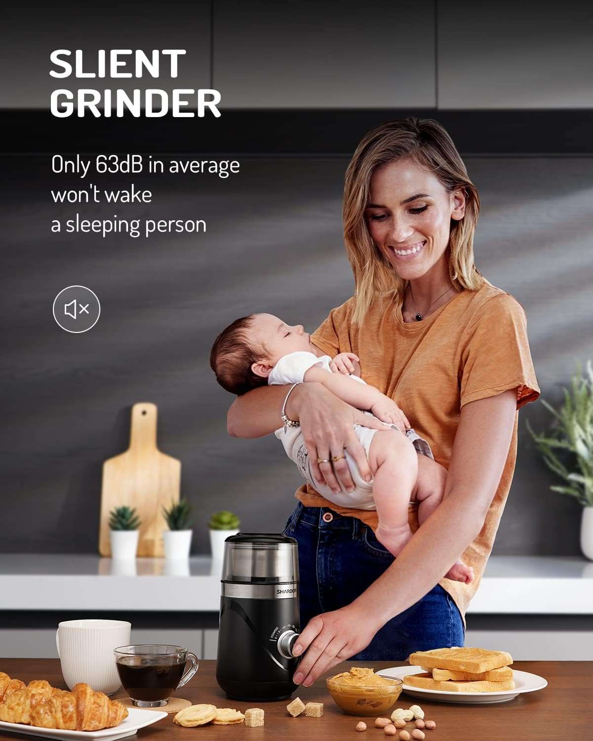 Silent Coffee Grinder by Massive Discounts with low noise, perfect for morning routines without waking others
