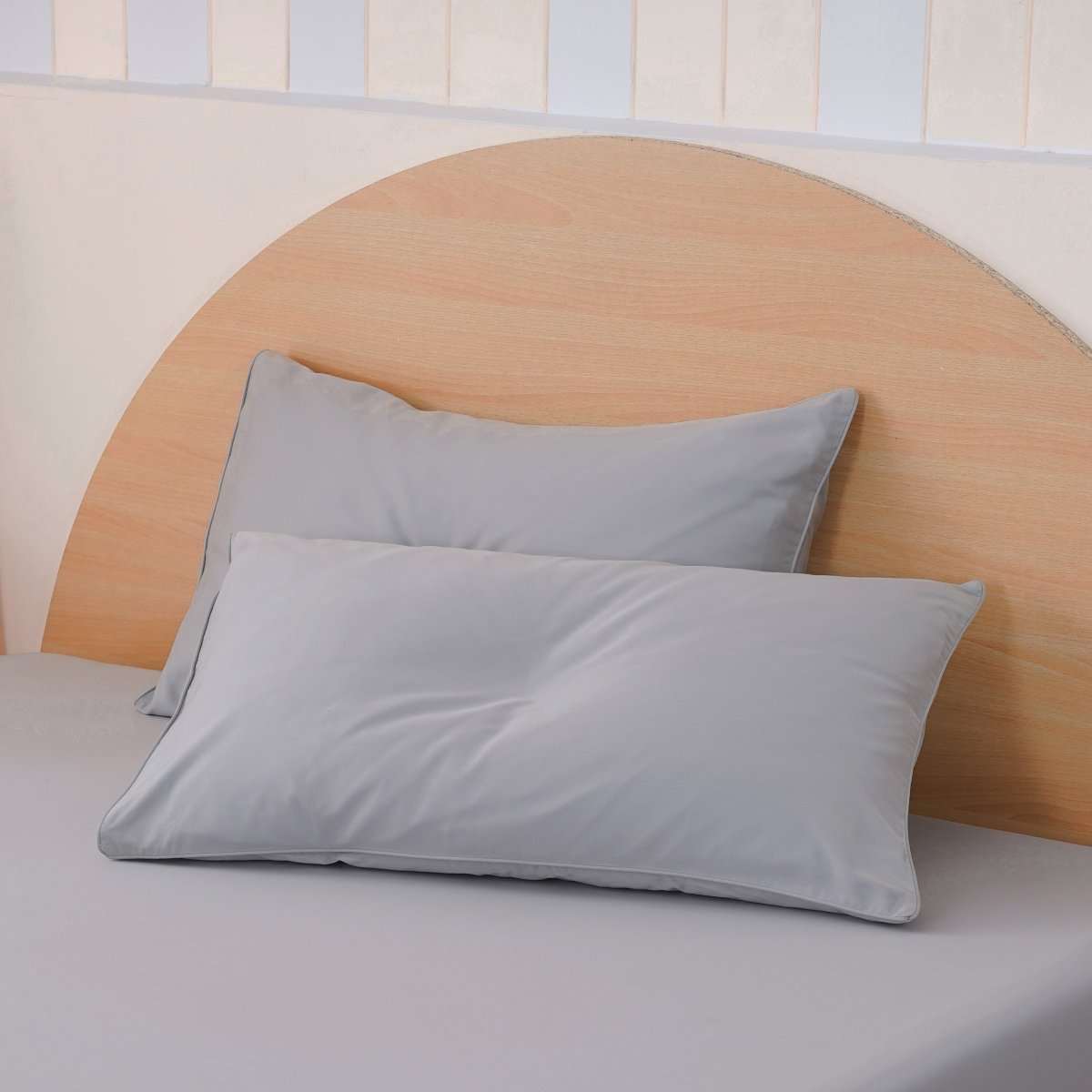 Grey Duvet Cover Set with Soft Pillows on a Stylish Bed for Comfortable Sleeping