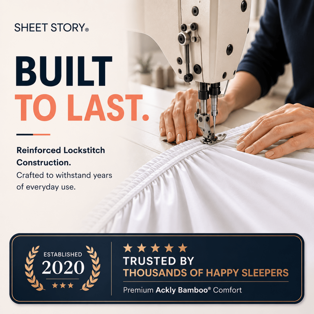 SHEET STORY Fitted Sheet featuring reinforced lockstitch construction for lasting comfort and durability