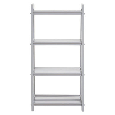 Orsina Shelf Unit in White with Four Spacious Slatted Shelves for Organising Books and Decor
