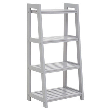 Orsina Shelf Unit in grey with four slatted shelves for stylish storage and display