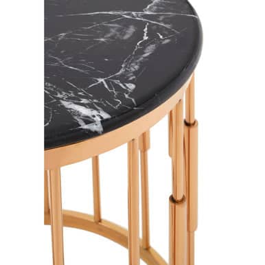 Alvaro Round Copper Finish Side Table Orsina