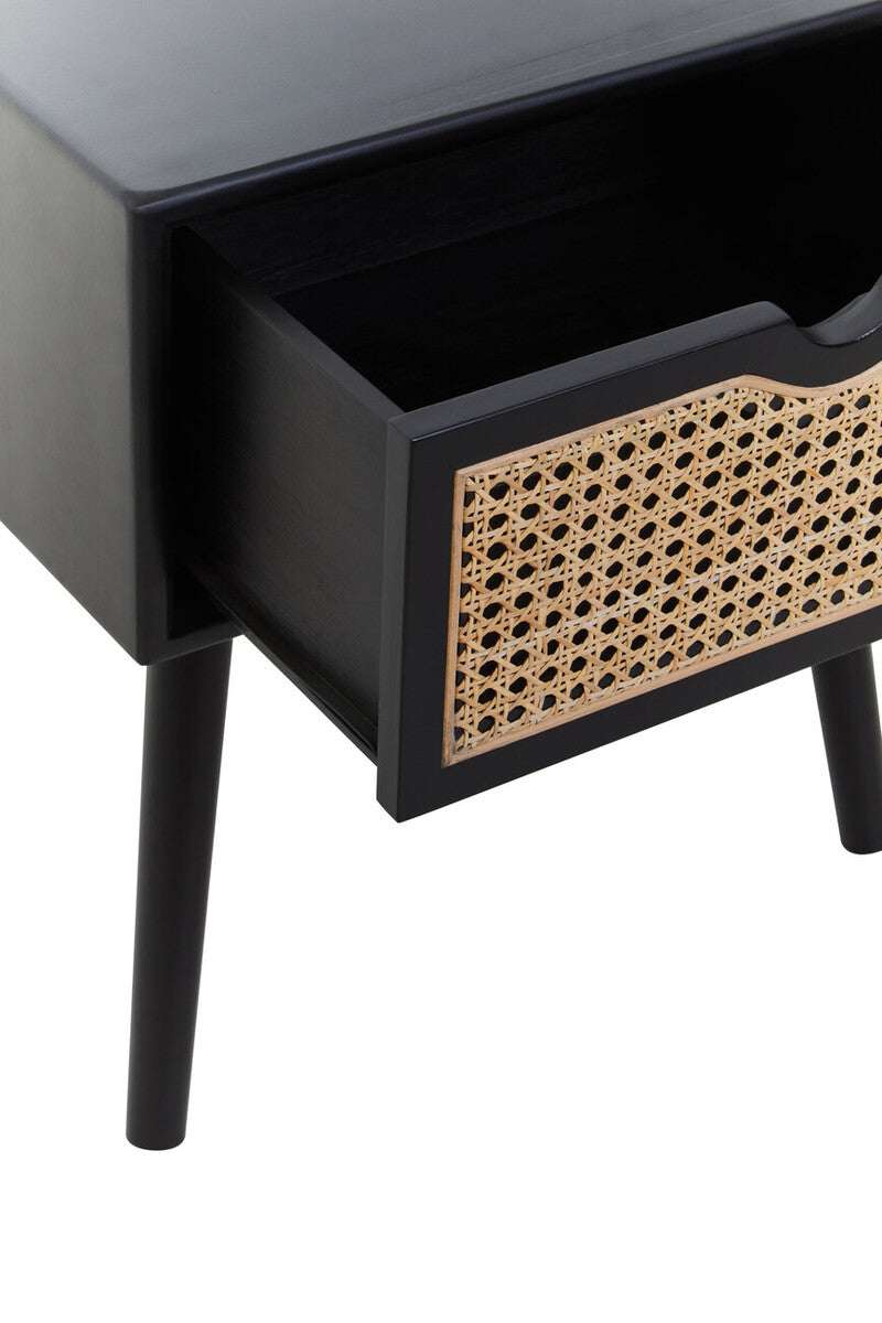 Orsina Side Table with a rattan drawer for a stylish and modern bedside storage solution