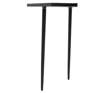 Orsina Side Table with sleek black finish and stylish tapered legs for modern living spaces