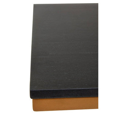Orsina Side Table with a sleek black surface and contrasting base for modern decor