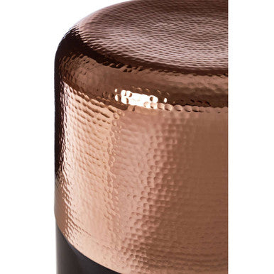 Orsina Side Table with a stylish hammered copper finish for contemporary interiors