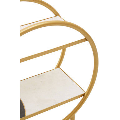 Orsina Gold Bar Cart with Two Shelves, Elegant Side Table for Entertaining Guests