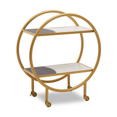 Orsina Side Table on wheels with two shelves for stylish home organisation