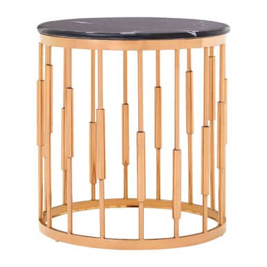 Alvaro Round Copper Finish Side Table Orsina