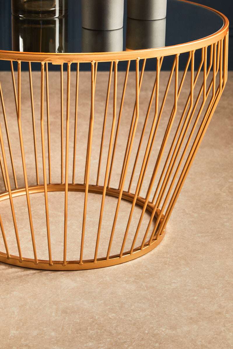 Avantis Gold Finish Tapered Design Side Table Orsina