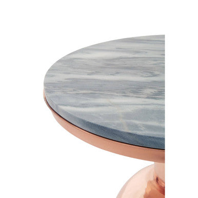 Amira Black Marble Top Copper Base Side Table Orsina