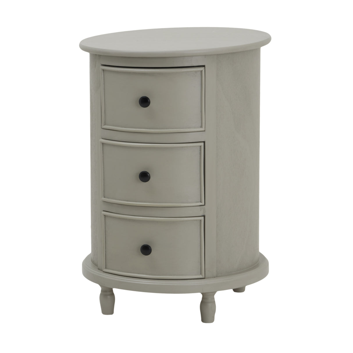 Shades 4 Seasons Side Table with three drawers in a light grey finish, perfect for storing small items