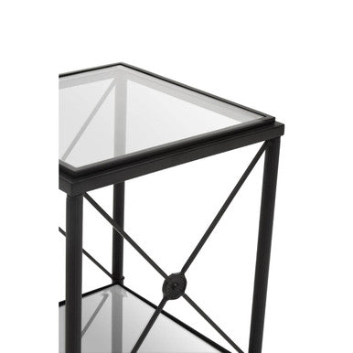 Orsina Side Table with Glass Top and Metal Frame for Stylish Living Room Decor