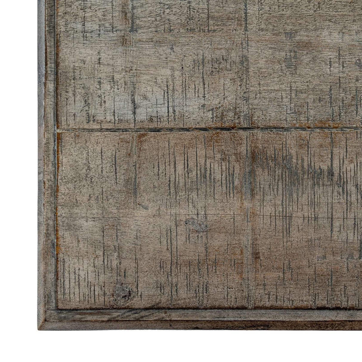 Rustic Shades 4 Seasons Side Table with a wooden top featuring a distressed finish