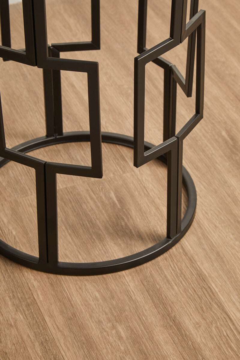 Avantis Set of 2 Square Design Black Side Tables Orsina