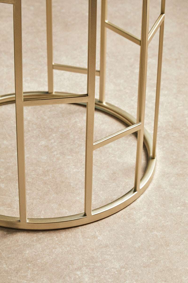 Avantis Set Of 2 Champagne Finish Round Side Tables Orsina