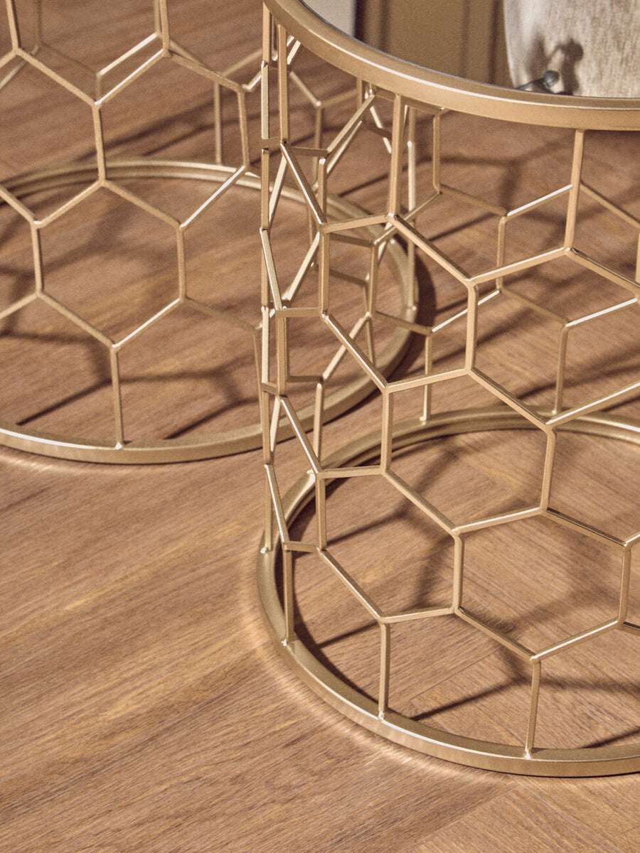 Arcana Set Of Two Honeycomb Side Tables Orsina