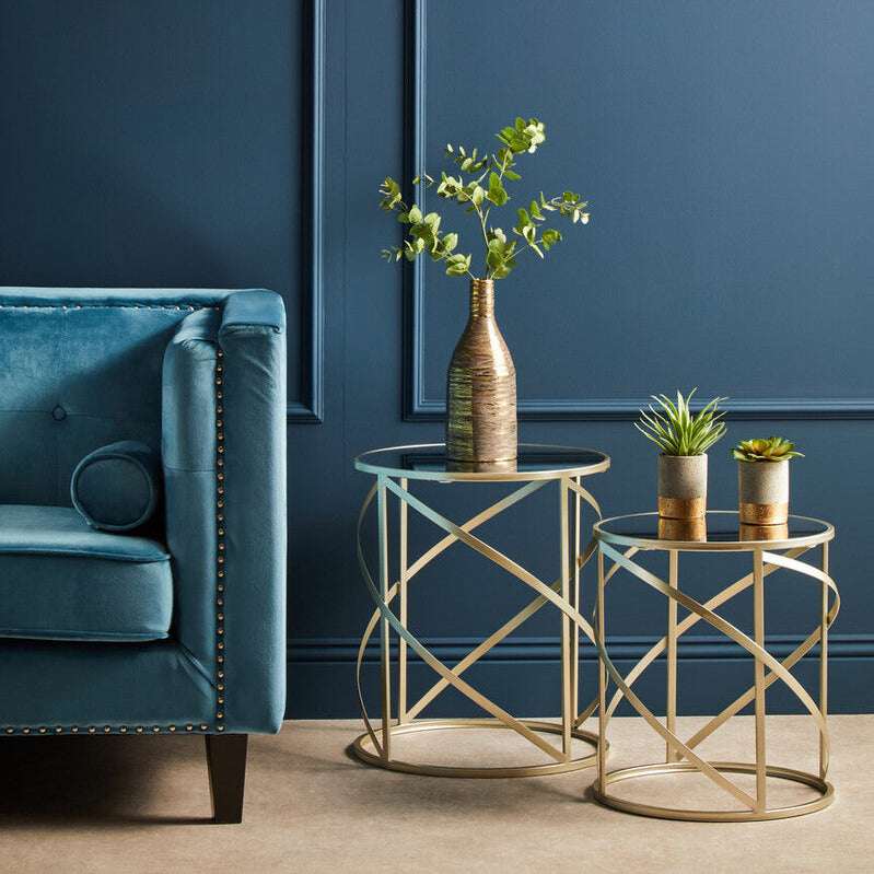 Avantis Set Of 2 Swirl Frame Side Tables Orsina