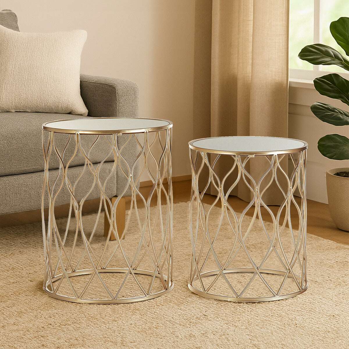 Orsina Elegant Gold Side Tables for Stylish Living Rooms Orsina