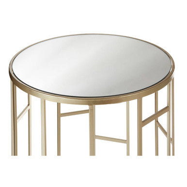 Avantis Set Of 2 Champagne Finish Round Side Tables Orsina