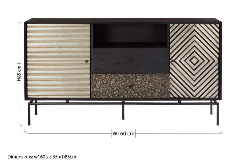Modern Orsina sideboard with unique textured doors, perfect for stylish storage solutions
