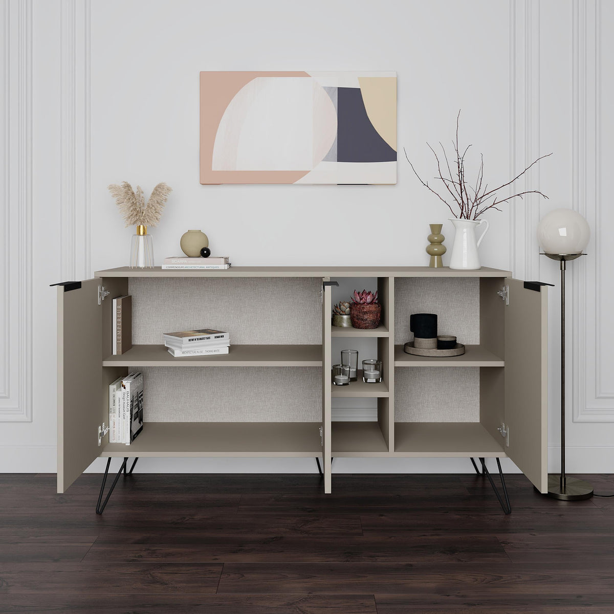 Stylish Decortie sideboard with two compartments and a modern design for elegant living spaces
