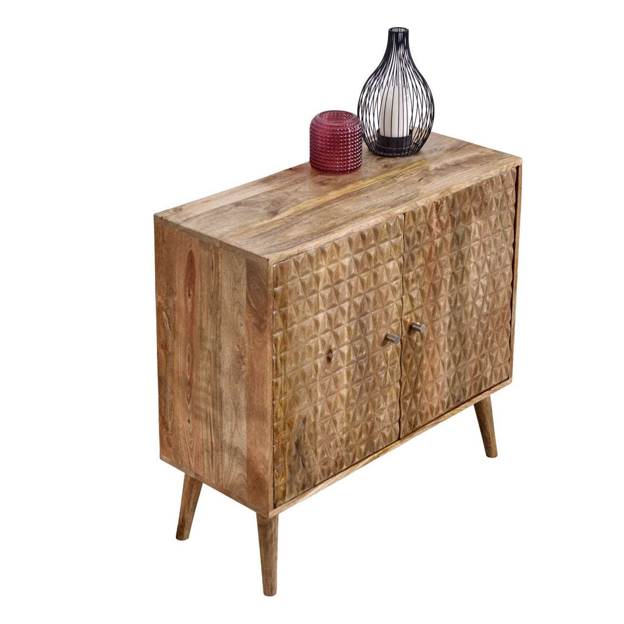 Verty Furniture sideboard made of natural wood with decorative doors and tapered legs