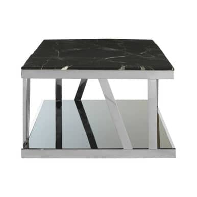 Ackley Silver Coffee Table With Marble Top Orsina