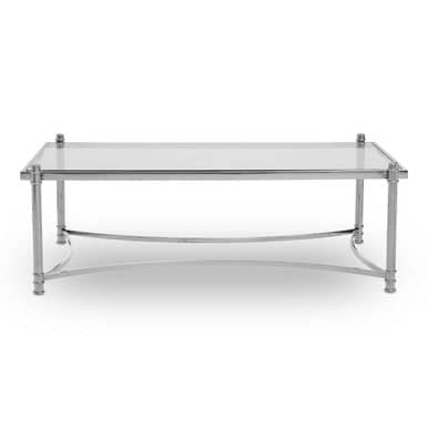 Ackley Silver Coffee Table with Clear Glass Orsina