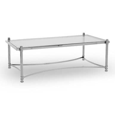 Ackley Silver Coffee Table with Clear Glass Orsina