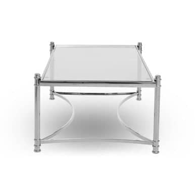 Ackley Silver Coffee Table with Clear Glass Orsina