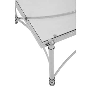 Ackley Silver Coffee Table with Clear Glass Orsina