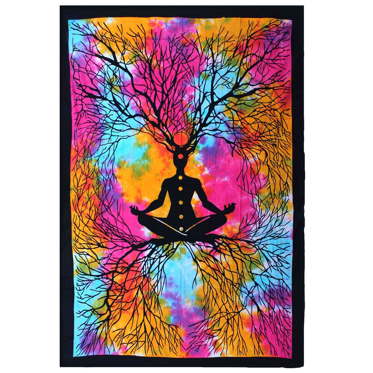 Single Cotton Bedspread and Wall Hanging - Yoga Tree AW-Dropship