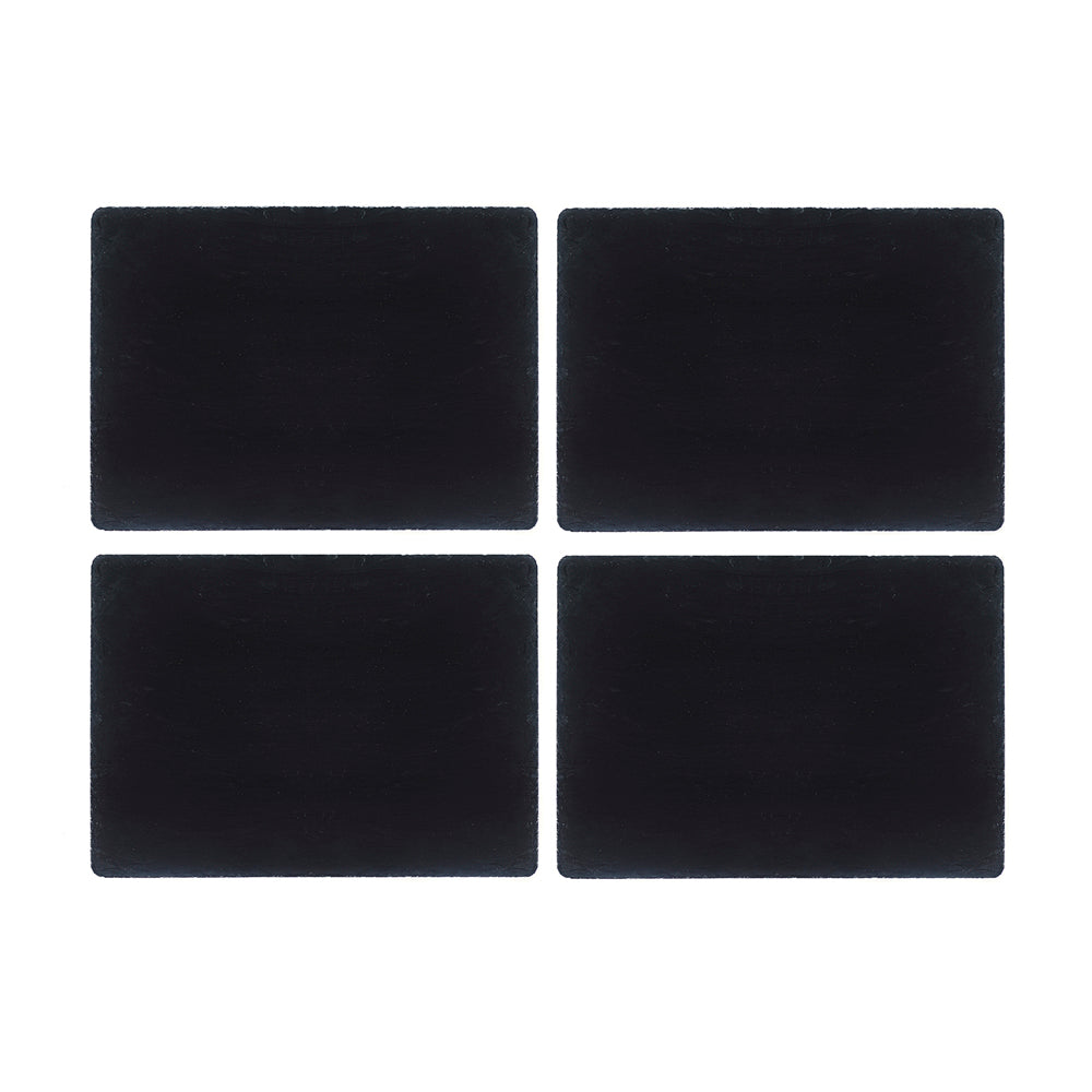 Slate Gift Set featuring four elegant, smooth slate coasters for stylish home decor