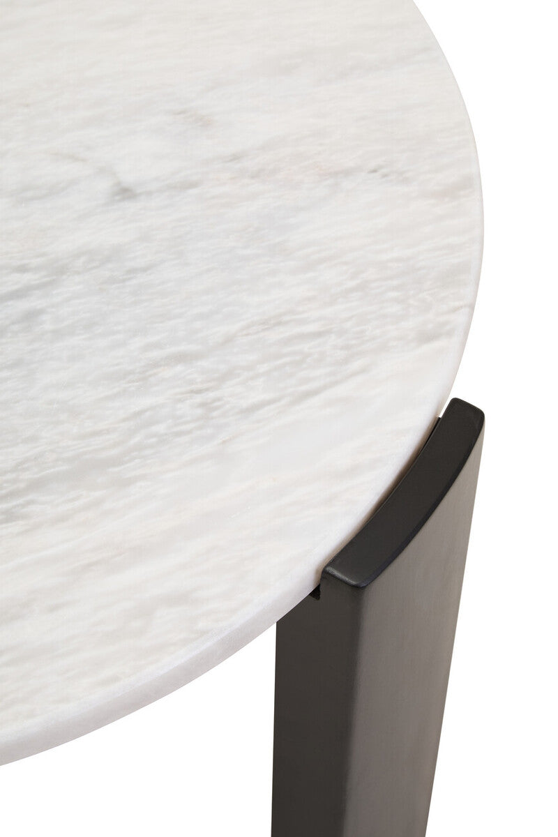Palermo Round White Marble Top Small Coffee Table Orsina