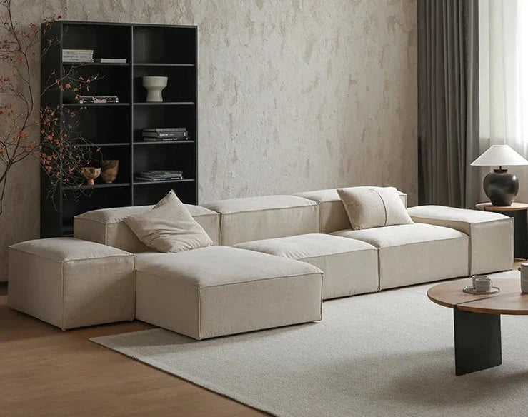 Nisu Home contemporary beige sofa with modular design and plush cushions for stylish living rooms