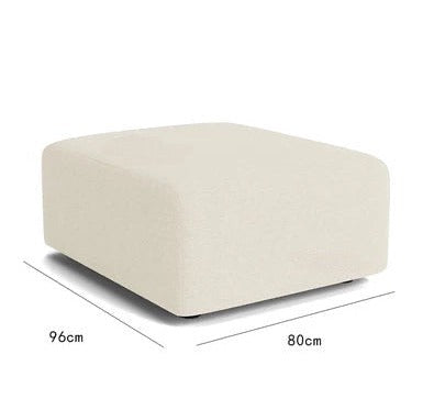 Nisu Home Cream Sofa Ottoman with Soft Fabric and Dimensions 96cm by 80cm