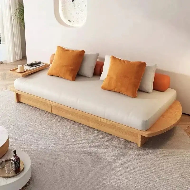 Nisu Home Modern Sofa with Soft Cushions and Wooden Base for Stylish Living Rooms