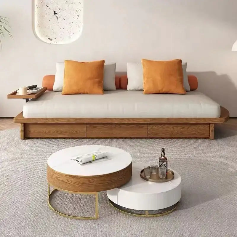 Nisu Home Stylish Sofa with Soft Cushions and Wooden Base, perfect for Modern Living Rooms