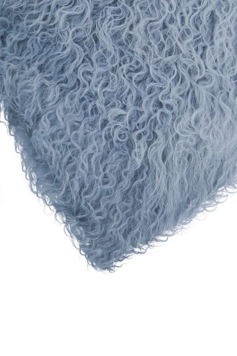 Soft blue Orsina Square Cushion with curly texture for a cosy home decor accent