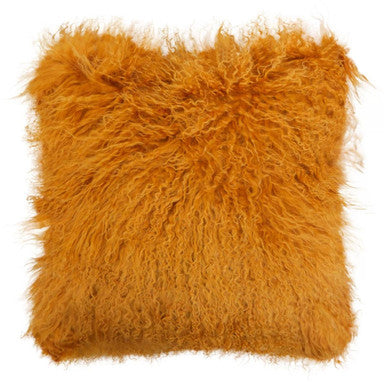 Orsina Square Cushion in vibrant orange with a fluffy texture for stylish home decor