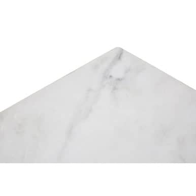 Allure White Marble and Chrome Square End Table Orsina