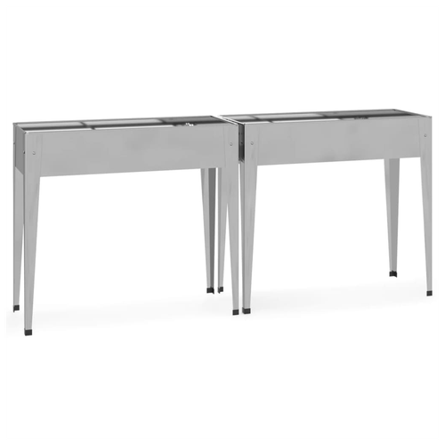 vidaXL Garden Planters 2 pcs Galvanised Steel vidaXL