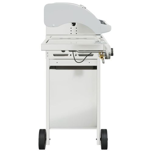vidaXL Gas BBQ Grill with 4 Burners Silver Stainless Steel vidaXL