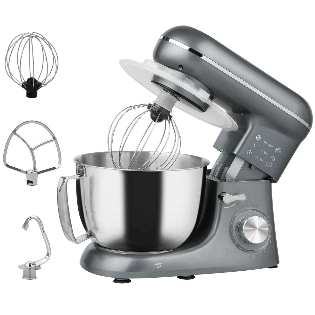 Wise Galleria Stand Mixer with Stainless Steel Bowl and Whisk, Ideal for Baking and Cooking