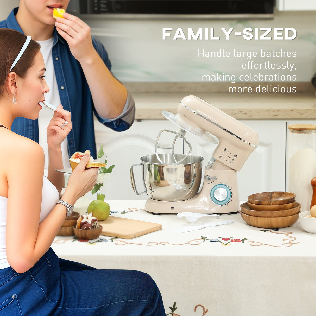 Wise Galleria Stand Mixer designed for family-sized batches, perfect for effortless celebrations