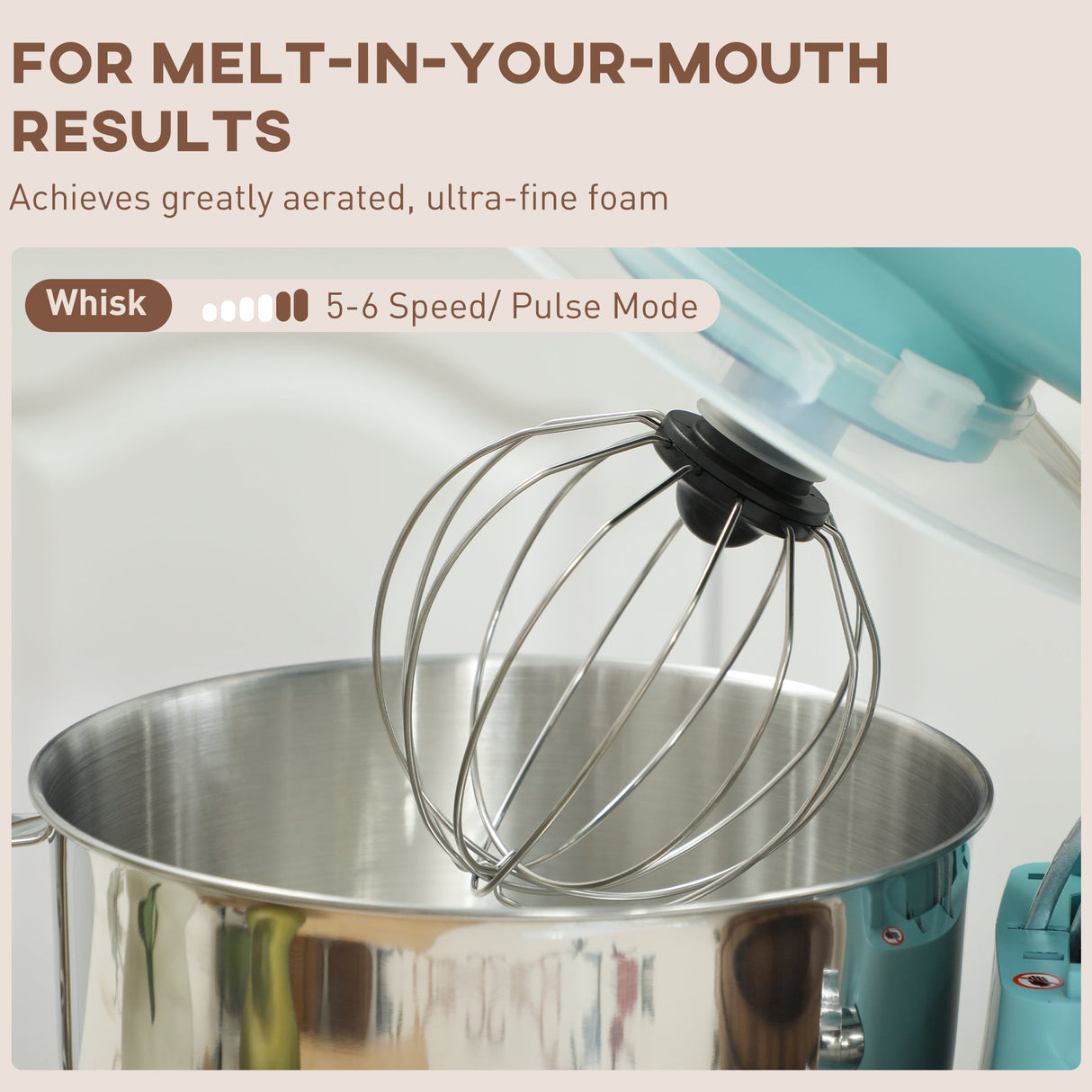Wise Galleria Stand Mixer Whisk Attachment for Achieving Aerated and Fine Foam in Baking