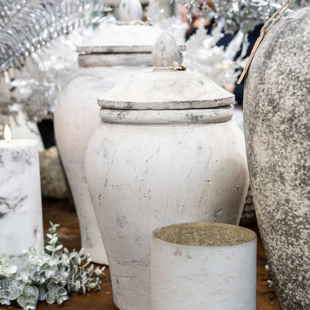 Shades 4 Seasons Stone Ginger Jar Vase - Stylish Decor Shades 4 Seasons