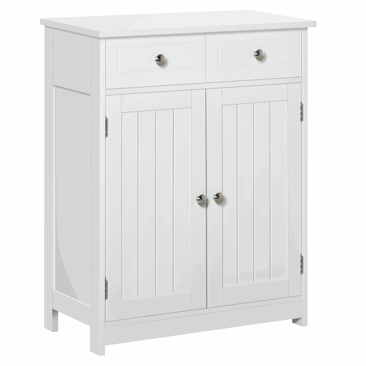 Bathroom Floor Storage Cabinet With Two Drawers White Unbranded