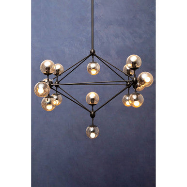 Abira Matte Black 15 Arm Pendant Light Orsina